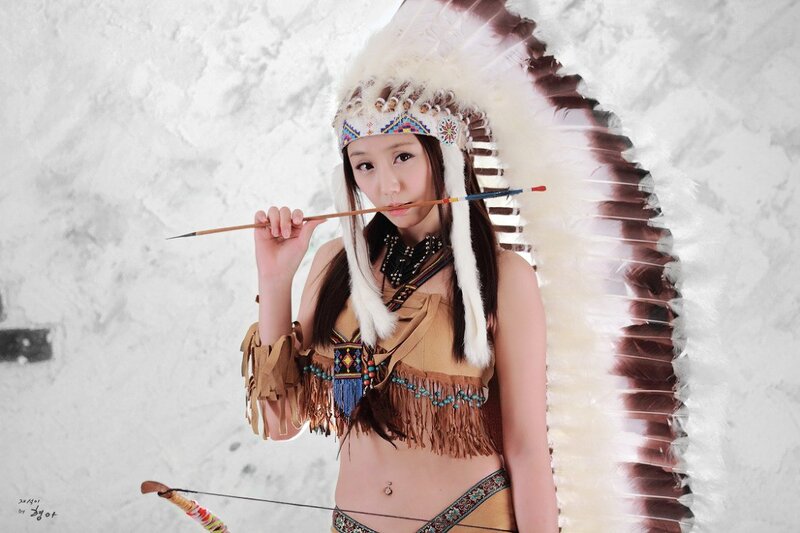 woman in native american costume