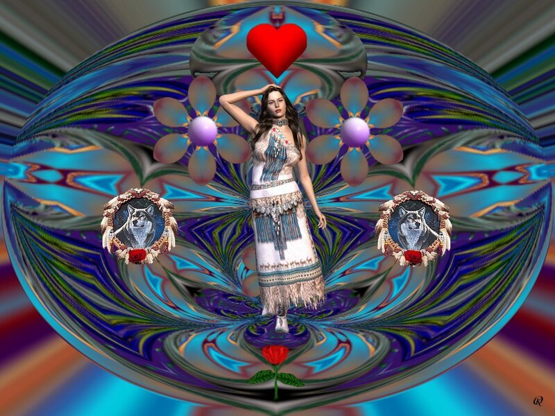 woman in native american dress