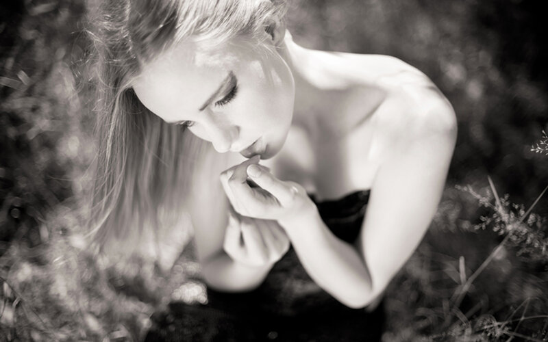 woman in nature contemplation