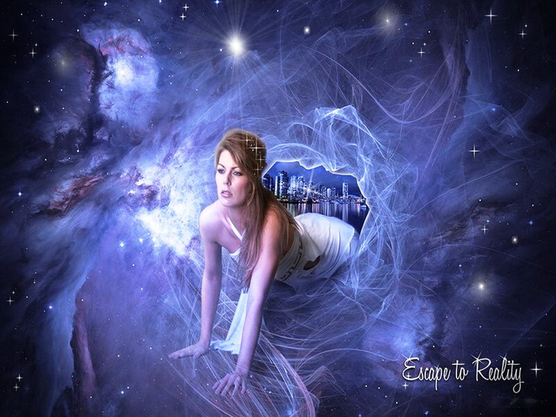Woman in Nebula — Blue