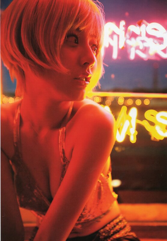 woman in neon light