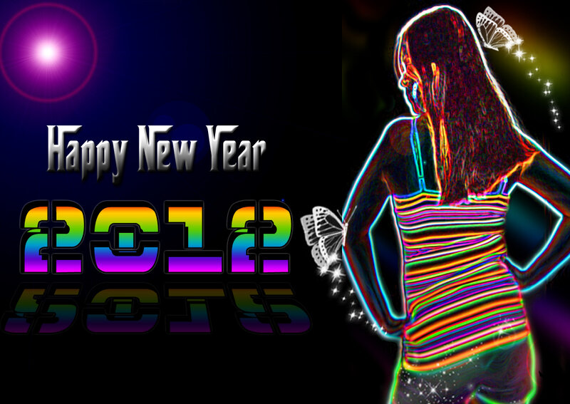 Woman in Neon Outfit — Black