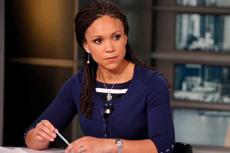 woman in news studio
