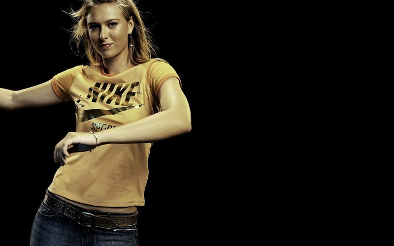woman in nike t-shirt