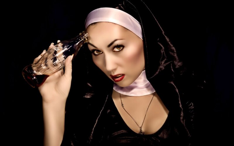 Woman in Nun Costume — Black, Dramatic