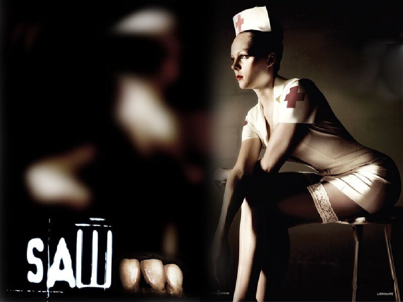 Woman in Nurse Costume — Black, Dramatic