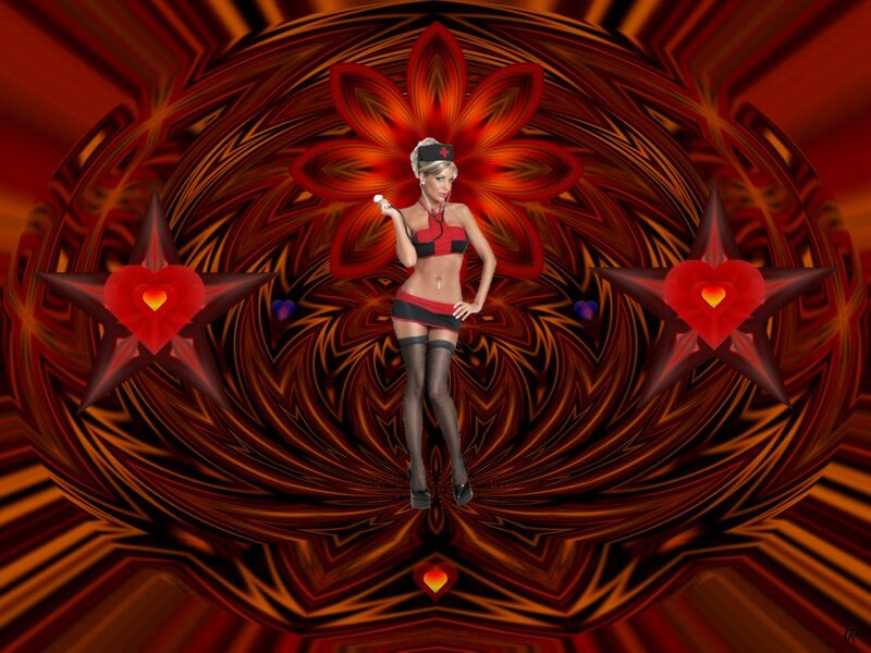 Woman in Nurse Costume — Red, Dramatic