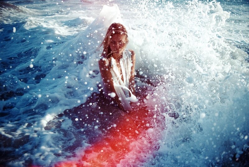 Woman in Ocean Wave — Blue, Dramatic