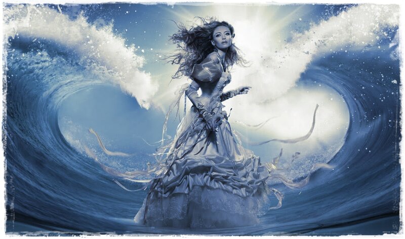 Woman in Ocean Wave — Blue