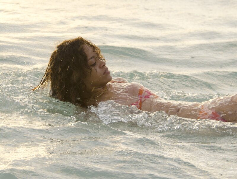 woman in ocean waves
