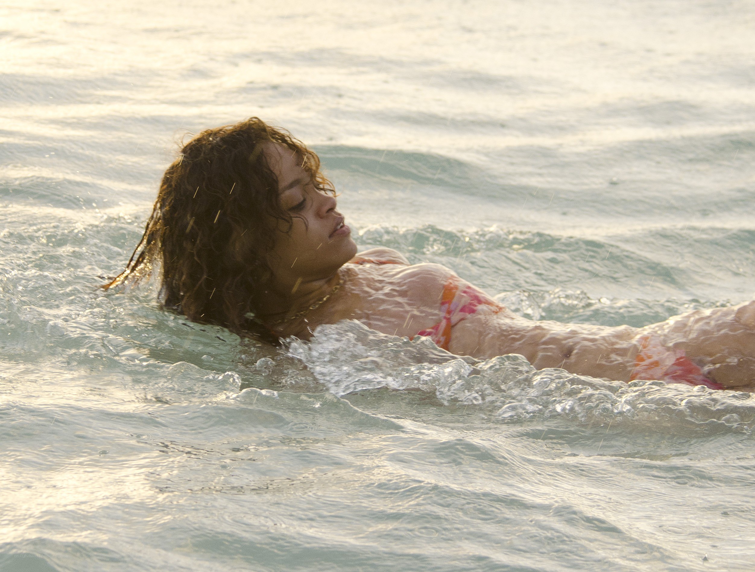 woman in ocean waves