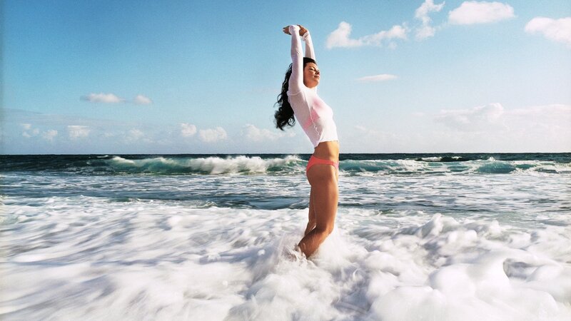 Woman in Ocean Waves — Serene