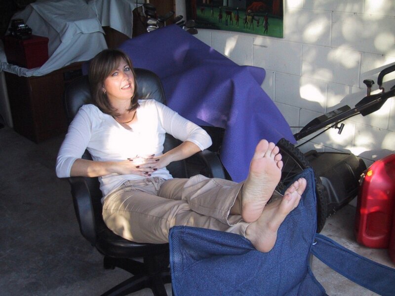 Woman in Office Chair — White