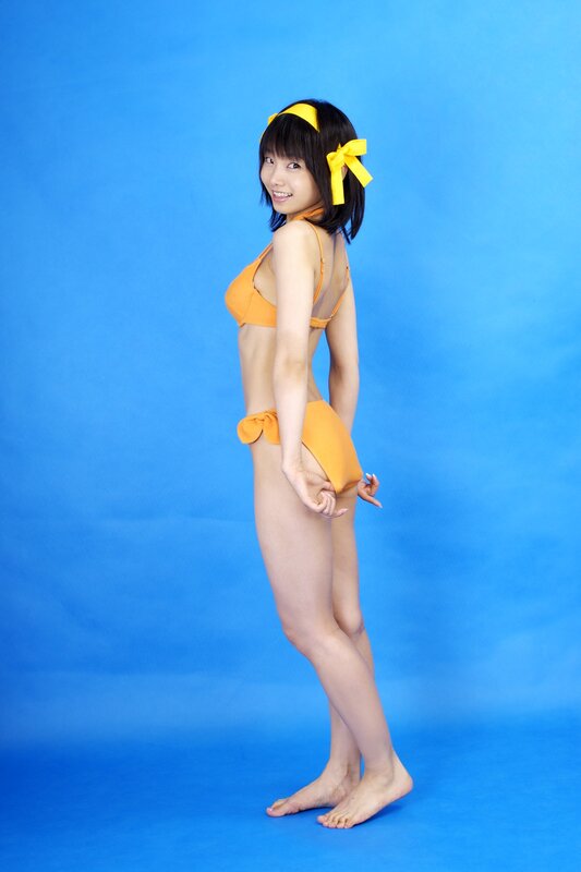 woman in orange bikini