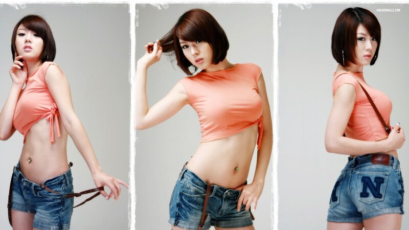 woman in orange crop top