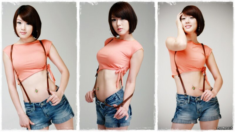 woman in orange crop top