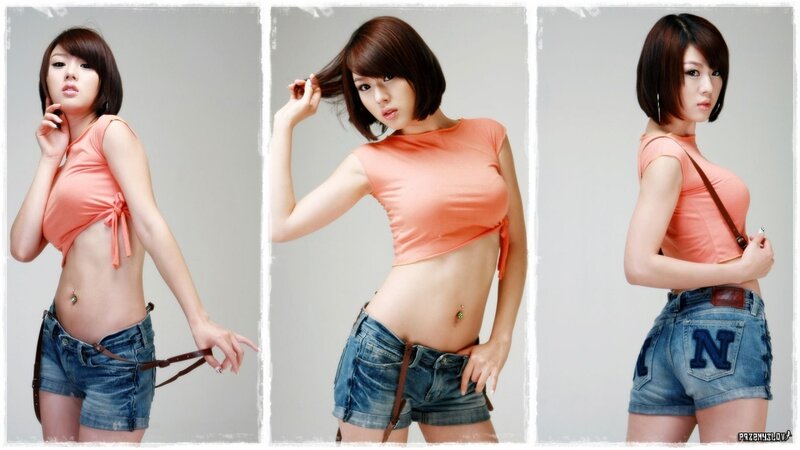 woman in orange crop top