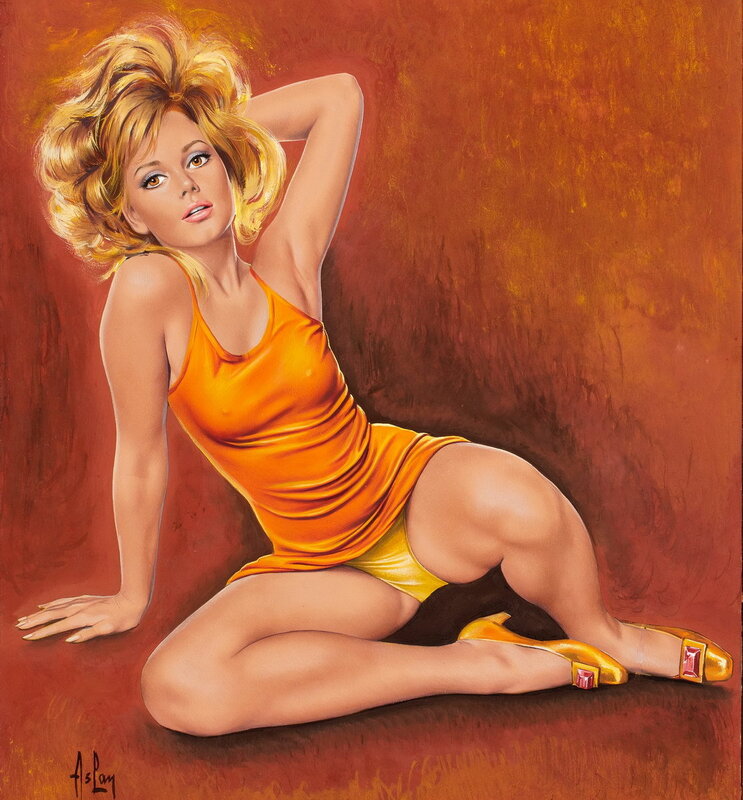 woman in orange dress