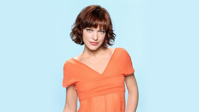 woman in orange dress