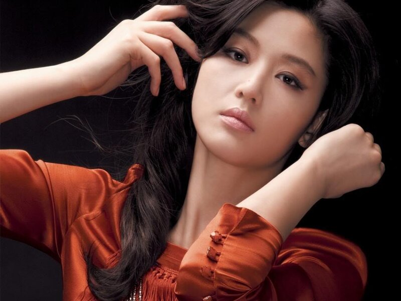 woman in orange dress