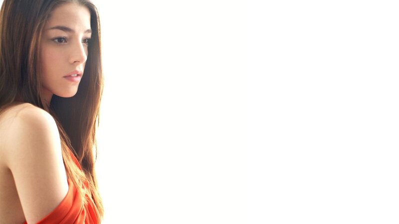 woman in orange dress
