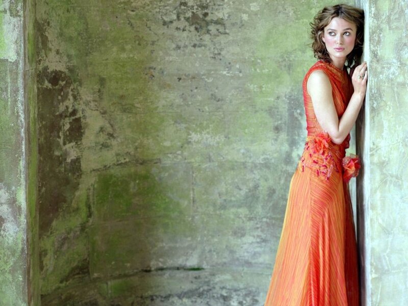 woman in orange dress