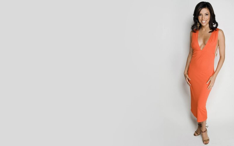 woman in orange dress