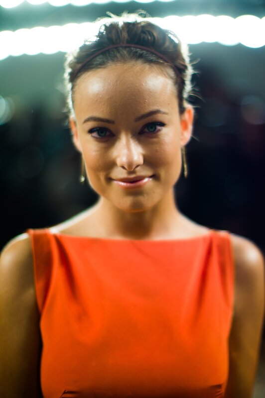 Woman in Orange Dress — Confident, Photograph, Headband