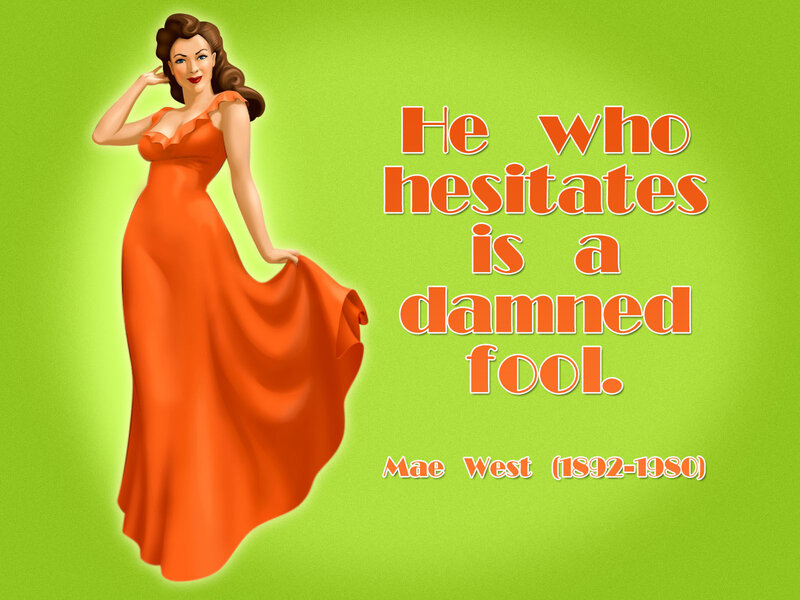 Woman in Orange Dress — Green, Confident