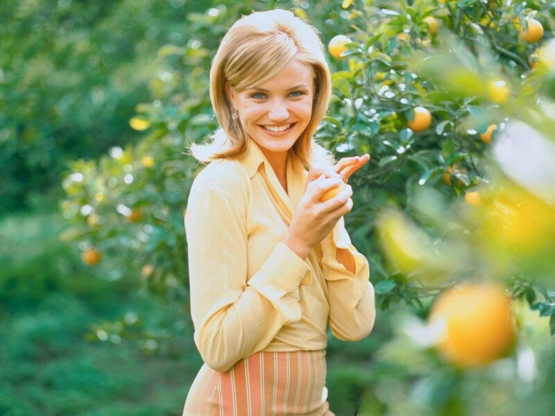 woman in orange grove
