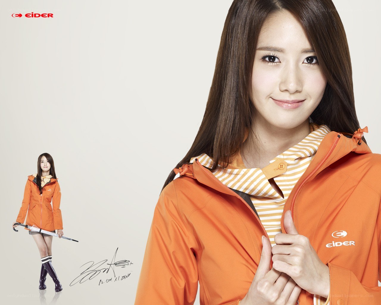 woman in orange jacket