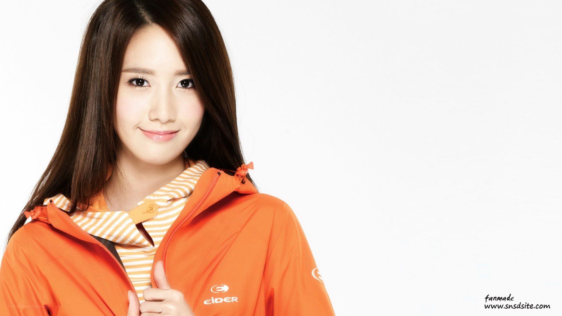 woman in orange jacket