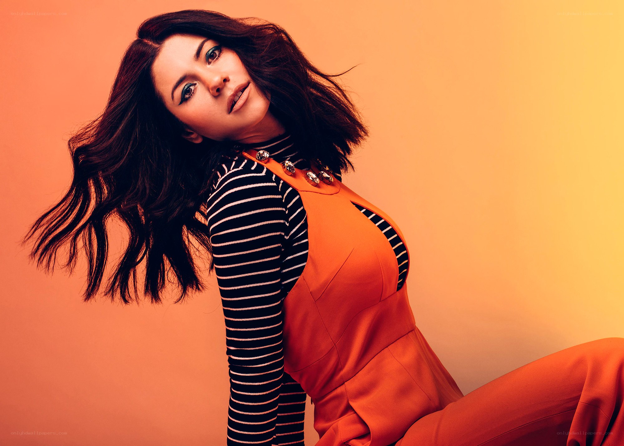 woman in orange jumpsuit