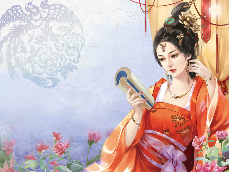 Woman in Orange Robe — Serene