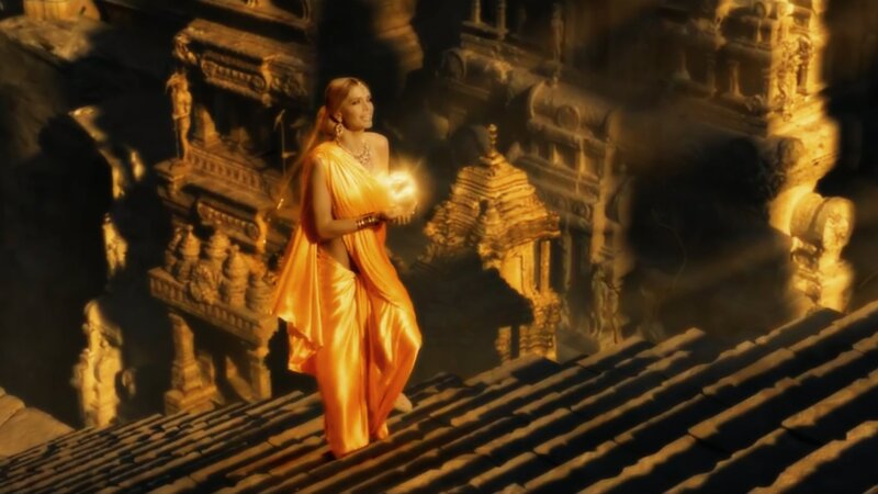 Woman in Orange Sari — Gold
