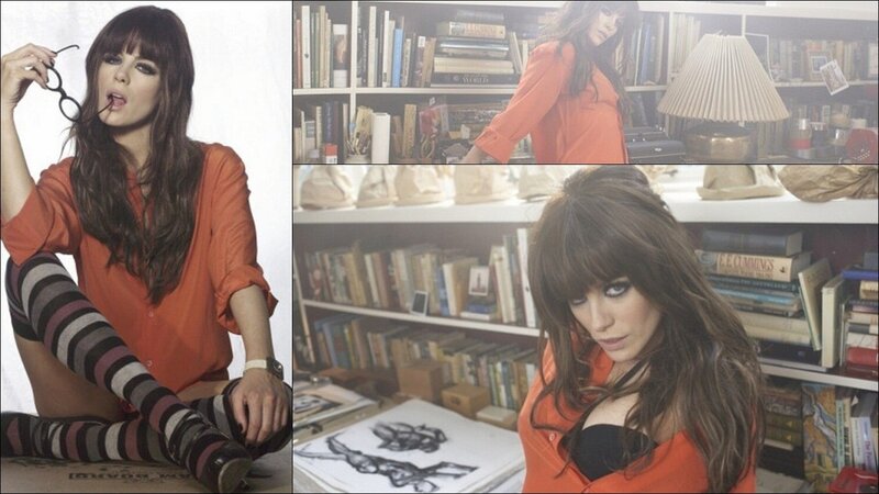 woman in orange shirt