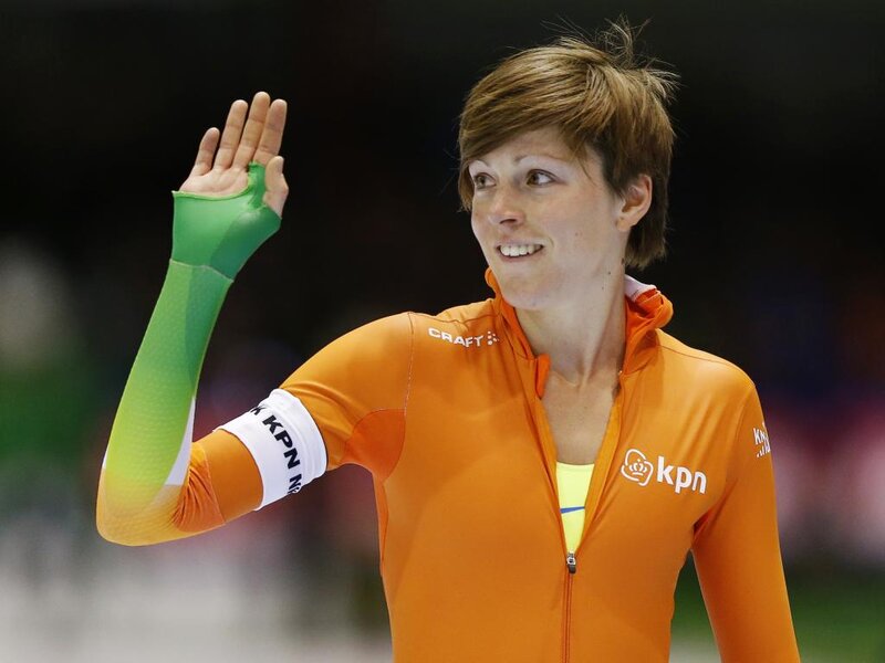 Woman in Orange Suit — Celebratory