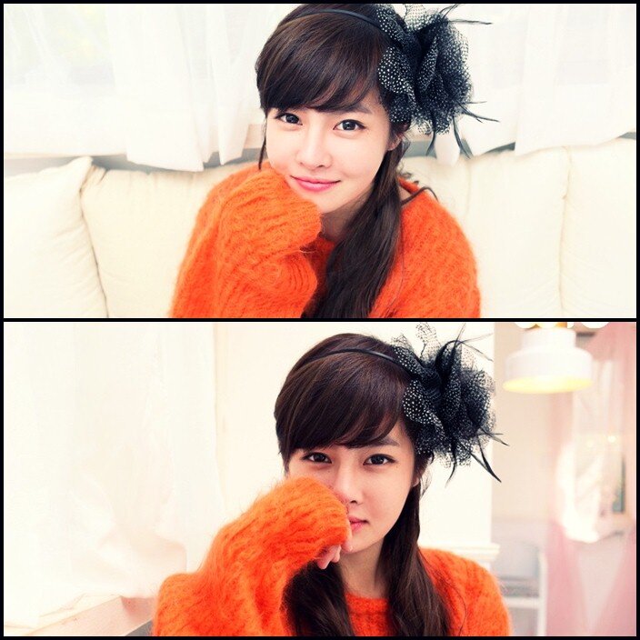woman in orange sweater