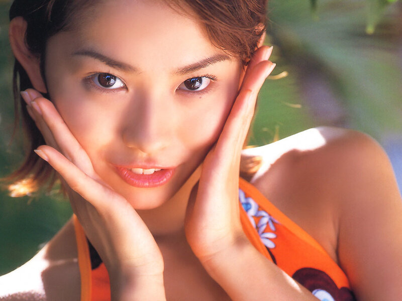woman in orange swimsuit