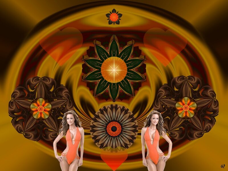 Woman in Orange Swimsuit — Vibrant