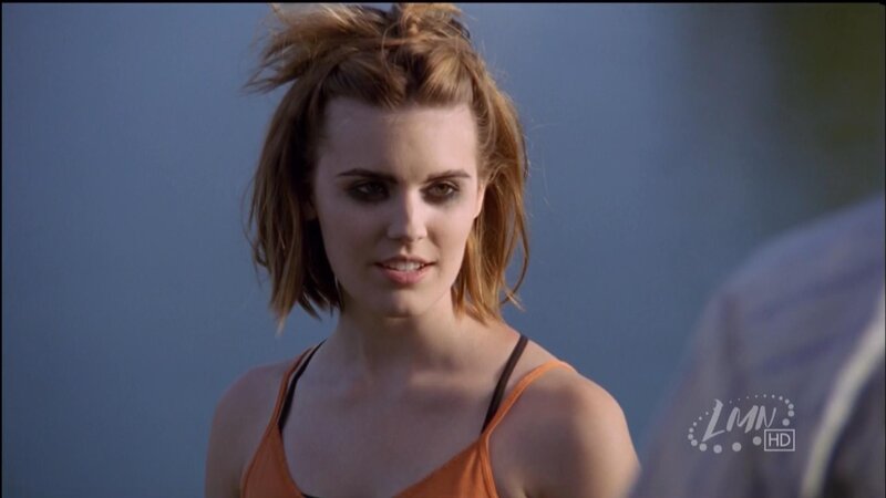 woman in orange tank top
