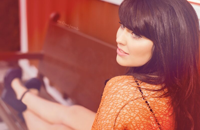 woman in orange top