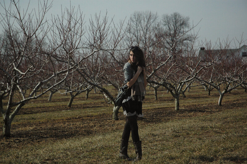 Woman in Orchard — Brown