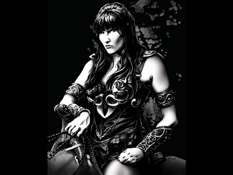 Woman in Ornate Armor — Black