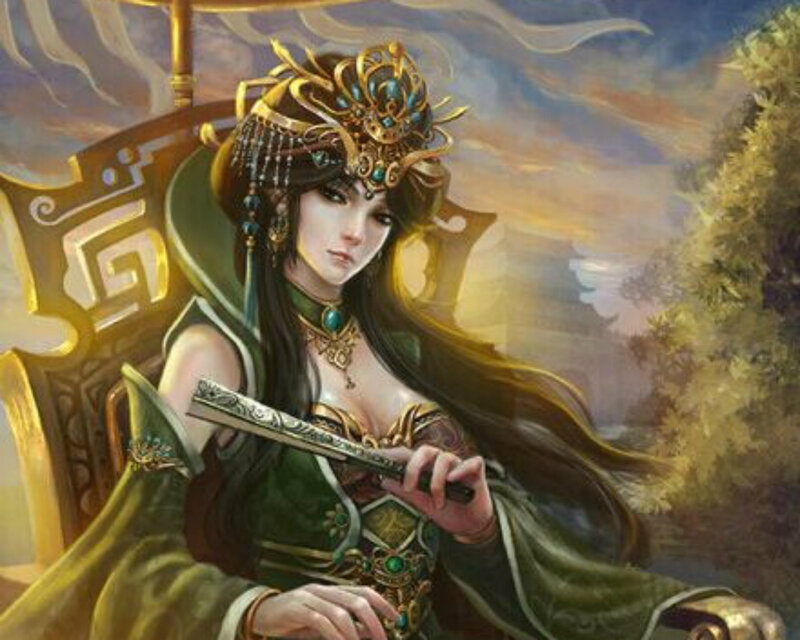 Woman in Ornate Armor — Green
