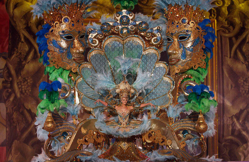 Woman in Ornate Costume — Gold, Dramatic