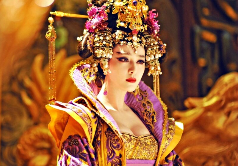 Woman in Ornate Costume — Purple, Dramatic, Photograph