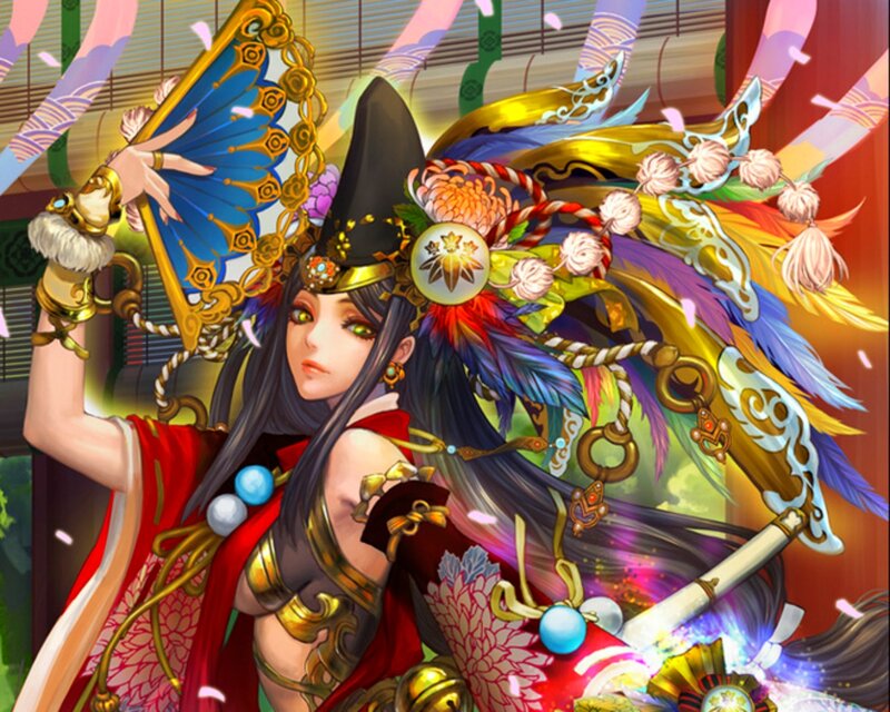 Woman in Ornate Costume — Red, Dramatic, Anime