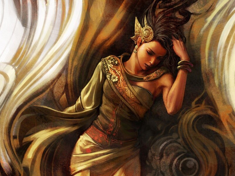 woman in ornate dress