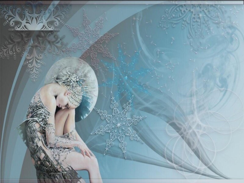 Woman in Ornate Dress — Blue, Ethereal